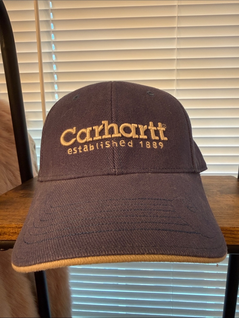 Carhartt Navy Cap with Tan Logo Trim